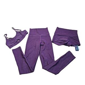 California kisses womens juniors Sz S slim eggplant 3 pc swimwear
